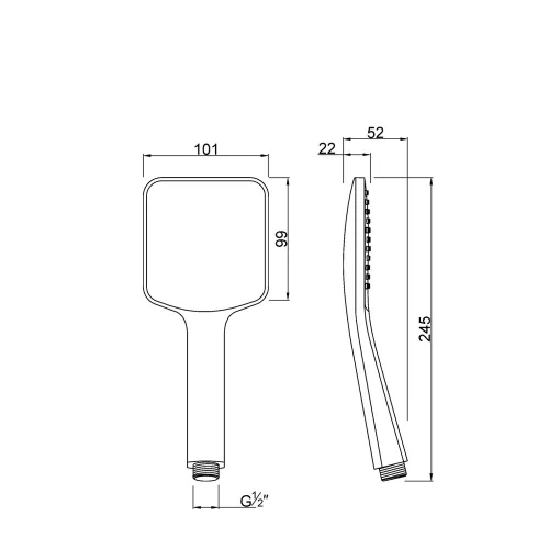Invena SORT kézizuhany, 1 funkciós, fekete, waterplating bevonat