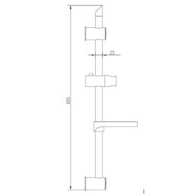 Invena KOS zuhanyrúd, fali, szappantartóval, króm
