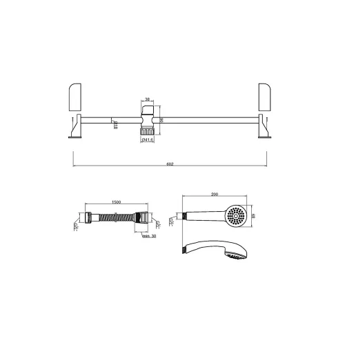 Invena AVA NEW zuhanyszett, 1 funkciós, króm