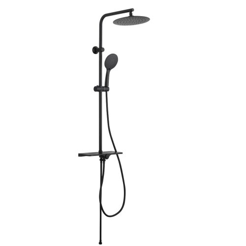 Invena MUSTA BASIC zuhanyszett, 3 funkciós, fejzuhannyal, fekete, waterplating bevonat