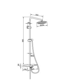   Invena MUSTA BASIC zuhanyszett, 3 funkciós, fejzuhannyal, fekete, waterplating bevonat