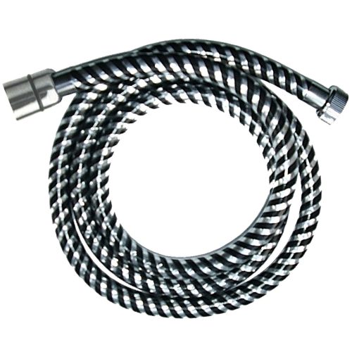Invena Zuhanycső, 150 cm, PVC/króm-fekete, waterplating bevonat