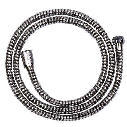 Invena SUPERFLEX Zuhanycső, csavarodásmentes, 150cm, króm-fekete