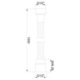 Invena Zuhanycső, 150cm, PVC/színváltós
