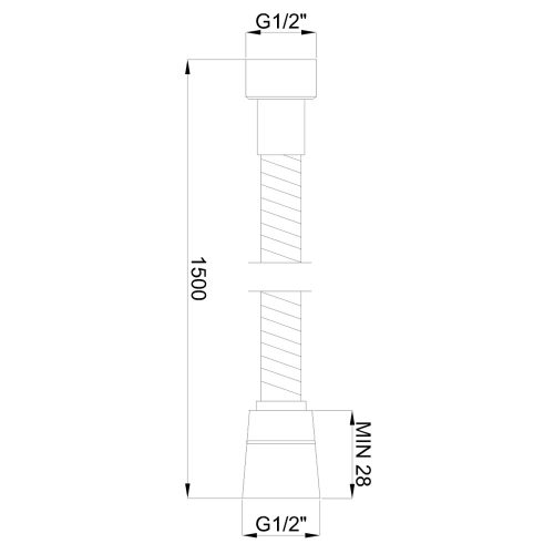 Invena Zuhanycső, 150cm, PVC/színváltós