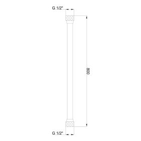 Invena zuhanycső, 80 cm, PVC/fekete, waterplating bevonat