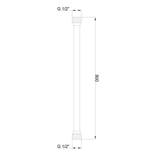 Invena zuhanycső, 80 cm, PVC/fekete, waterplating bevonat