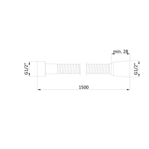 Invena zuhanycső MOONLIGHT 150cm, rózsa arany PVD, csavarodásmentes
