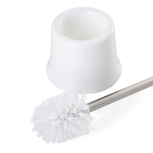 AWD WC kefe álló, hosszú króm nyéllel, fehér műanyag tartóval (1907)