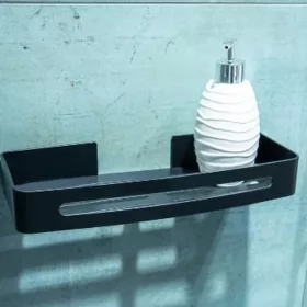 AWD Fali polc aluminium matt fekete 32x13/4,7cm ragasztható