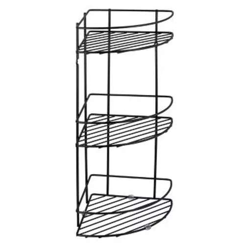 AWD Tripla sarokpolc festett acél huzal FEKETE 22,3x22,3/56cm