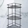 AWD Tripla sarokpolc festett acél huzal FEKETE 22,3x22,3/56cm