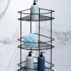 AWD Tripla sarokpolc festett acél huzal FEKETE 22,3x22,3/56cm