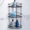 AWD Tripla sarokpolc festett acél huzal FEKETE 22,3x22,3/56cm