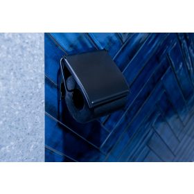   AWD WC papírtartó fedeles matt fekete ragasztható 13,5x12,5cm