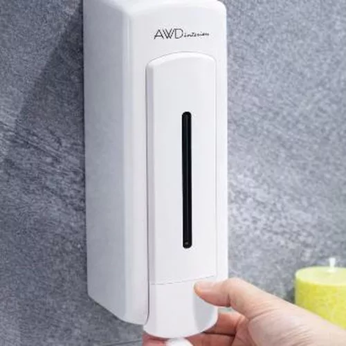 AWD fali folyékonyszappan adagoló fehér műanyag 350ml 