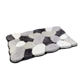 AWD fürdőszoba szőnyeg 80x50cm, szürke-fehér (0779)