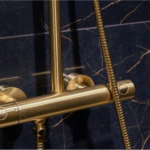 AWD Zuhany gégecső 154cm arany, rozsdamentes acél, csavarodásmentes (1646) -Kifutó-2025