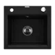 Invena TESALIA gránit mosogató, 1 medencés, csepptálca nélküli, fekete