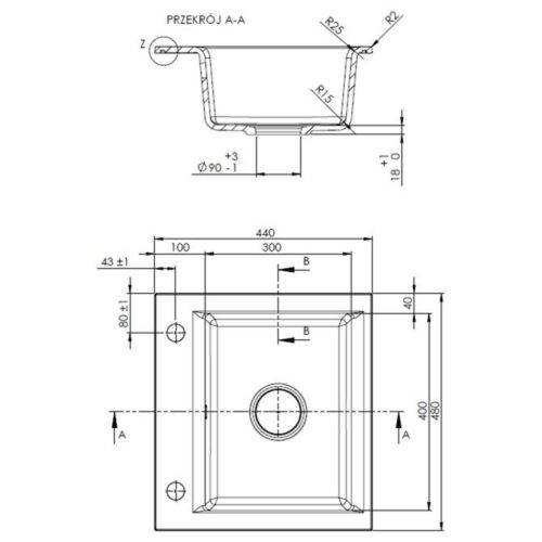 Invena TESALIA gránit mosogató, 1 medencés, csepptálca nélküli, JOGA PLUS csapteleppel, fekete