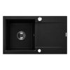 Invena TESALIA gránit mosogató, 1 medencés, hosszú csepptálcás, JOGA PLUS csapteleppel, fekete
