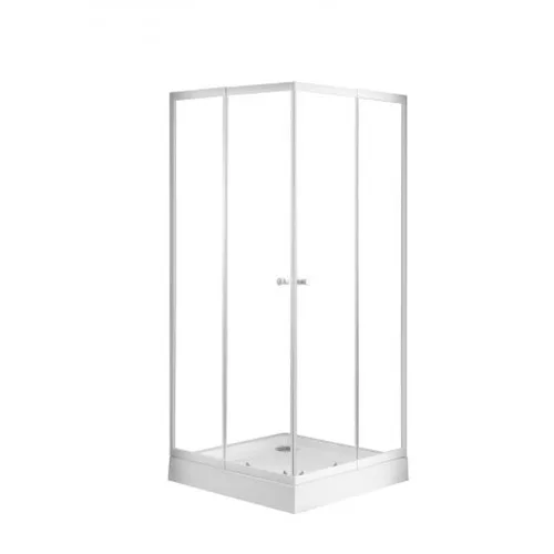 Sanotechnik Sarokkabin szögletes B8090, állítható 80-90x80-90/190cm, fehér keret, átlátszó üveg (5 mm)