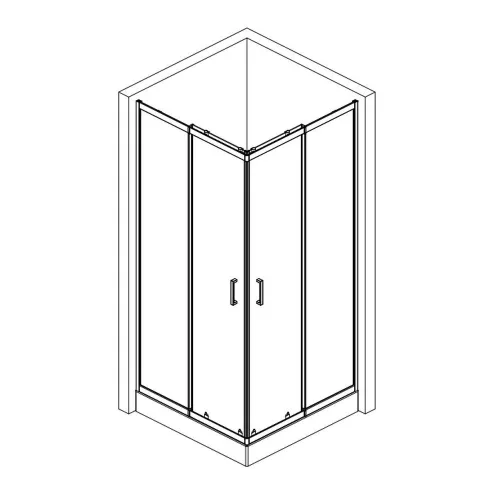 Sanotechnik Sarokkabin szögletes B8090, állítható 80-90x80-90/190cm, fehér keret, átlátszó üveg (5 mm)