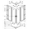 Sanotechnik Sarokkabin szögletes B8090, állítható 80-90x80-90/190cm, fehér keret, átlátszó üveg (5 mm)