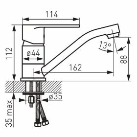 Ferro ALGEO mosdócsaptelep elforgatható kifolyóval BAG2AA