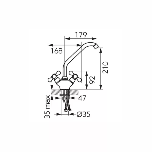 Ferro ANTICA Mosogató csaptelep, bronz BAI4BR