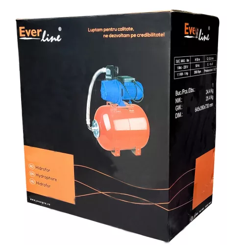 EverPower Házi vízmű, házi vízellátó hidrofor szivattyú 1,1 kW 50 liter (BAR-JET100/50)
