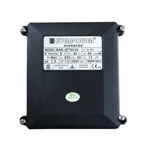 EverPower Házi vízmű, házi vízellátó hidrofor szivattyú 1.0 kW, 24 liter (BAR-JET90/24)