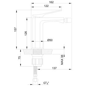 Invena NERI Bidécsaptelep, álló, króm