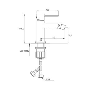 Invena GLAMOUR Bidécsaptelep, fekete, waterplating bevonat