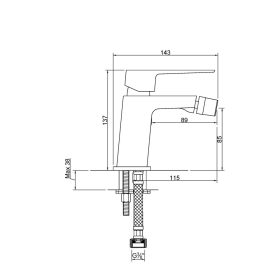   Invena PAROS BLACK Bidécsaptelep, álló, fekete, waterplating bevonat