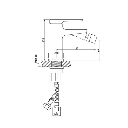 Invena MIDNIGHT Bidécsaptelep, álló, fekete-rózsa arany, PVD/Waterplating