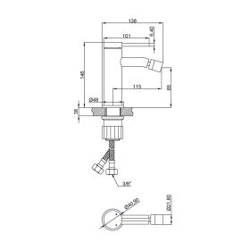   Invena KALITEA Bidécsaptelep, álló, fekete, waterplating bevonat