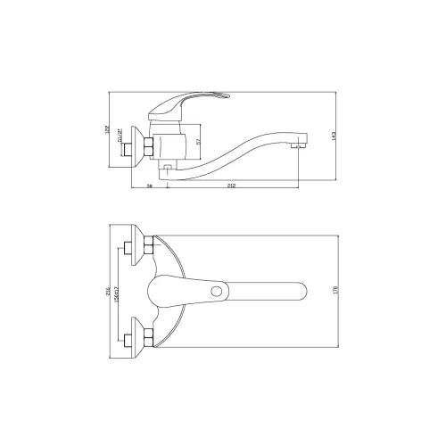 Invena NEA mosdócsaptelep, fali, króm