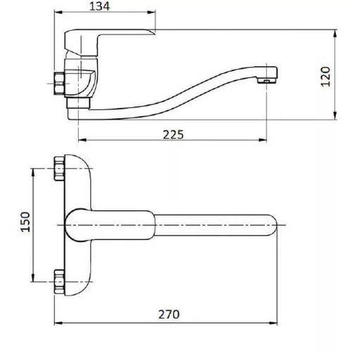 Invena SIROS mosdócsaptelep, fali, króm