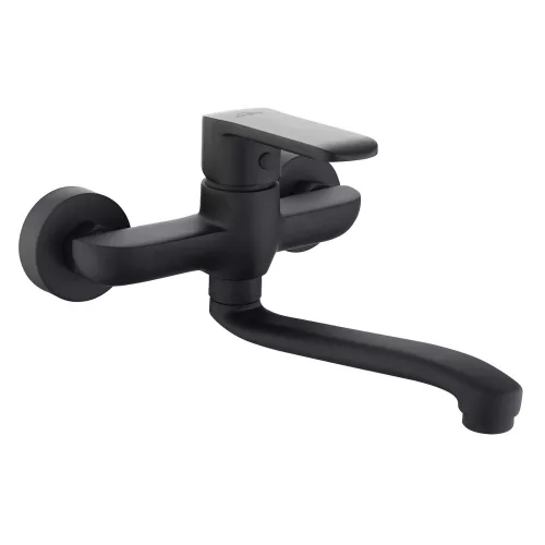 Invena SIROS BLACK mosdócsaptelep, fali, fekete, waterplating bevonat