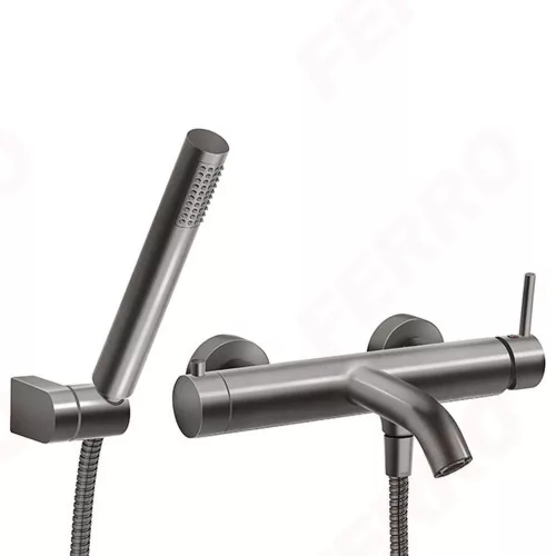 FERRO CIRICULUS kádcsaptelep zuhanyszettel Gun metal BCK11GM