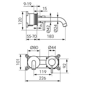   FERRO CIRICULUS mosdócsaptelep falba építhető króm BCK3PA