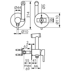   FERRO CIRICULUS bidézuhany beépíthető, keverős csapteleppel, króm BCK66P