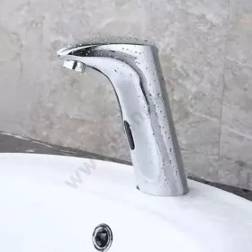   Infrás mosdó csaptelep, hideg vagy előkevert vízre, 6 V DC elemes / 230V AC
