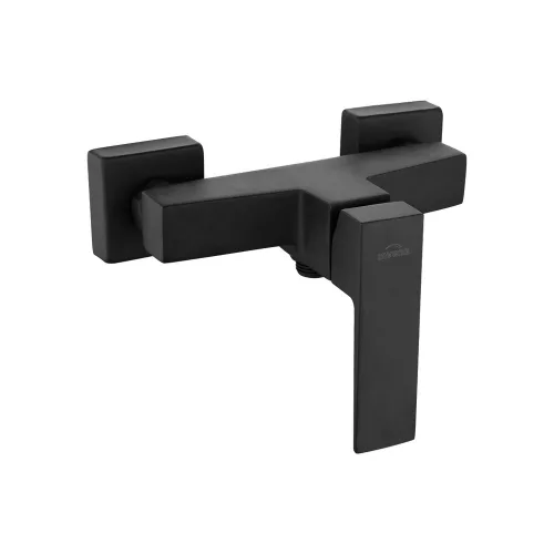 Invena PAROS BLACK zuhanycsaptelep, fali, zuhanyszett nélkül, fekete, waterplating bevonat
