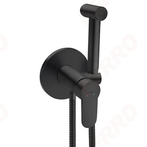 Ferro NOSTRIS bidézuhany falba épített keverő csapteleppel, FEKETE (BNS66PBL)