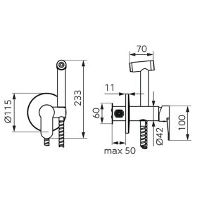   Ferro NOSTRIS bidézuhany falba épített keverő csapteleppel, króm (BNS66P)