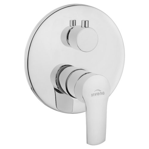 Invena VERSO falsík alá építhető kétfunkciós csaptelep, kerek, króm