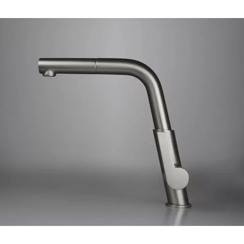 Deante SILIA mosogató csaptelep kihúzható fejes titanium (BQS D73M)