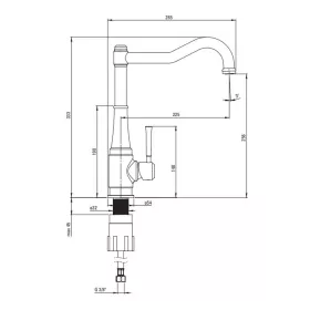 Deante TAMIZO mosogató csaptelep titanium (BQT D63M)